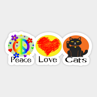 Peace, Love. Cats Sticker